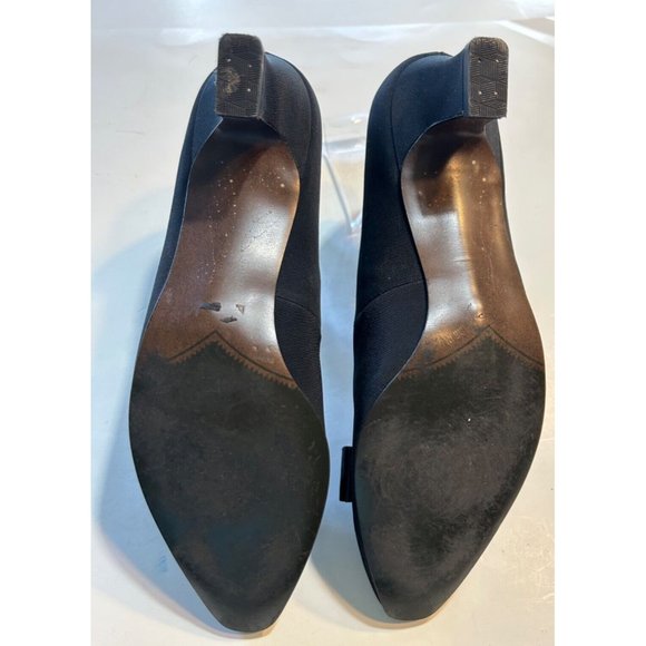 Women's Selby Delight Vintage Heels Size 9 Black Suede Bow Rhinestones - Picture 8 of 10